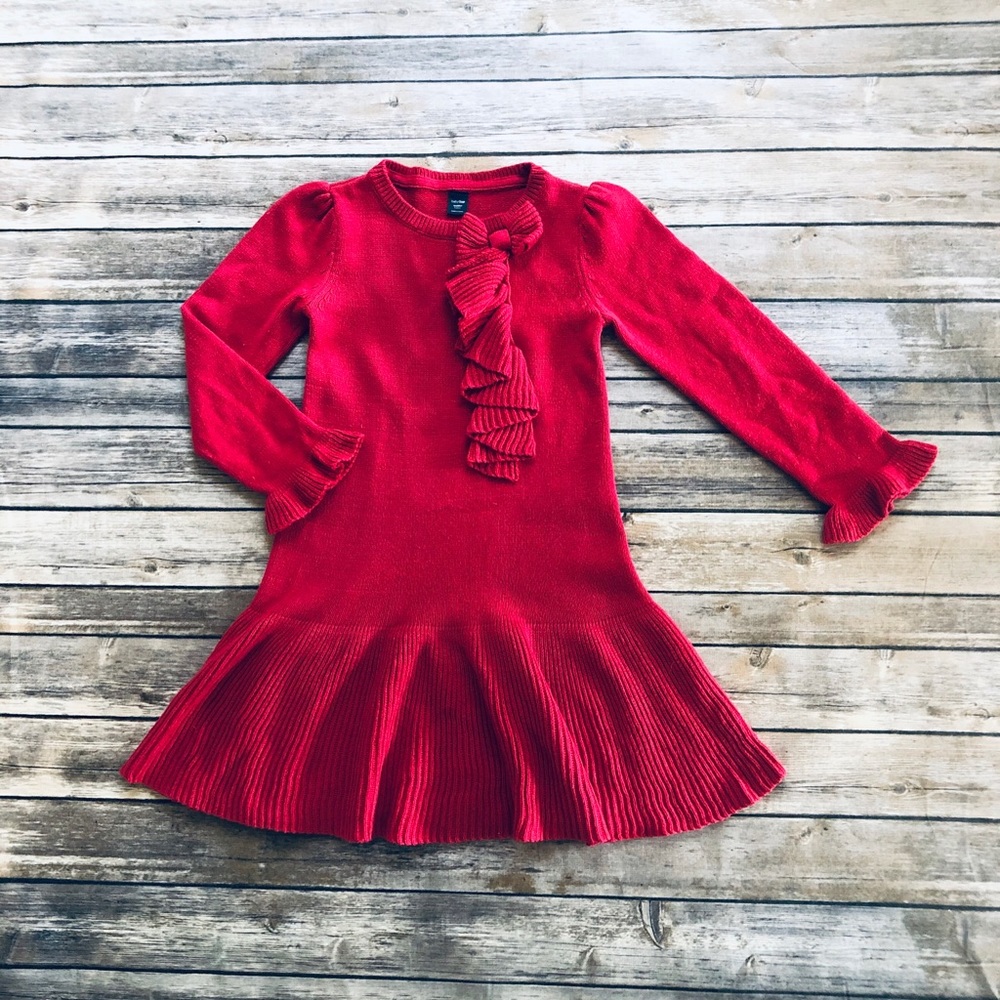 Girls gap red knit dress! 5 years